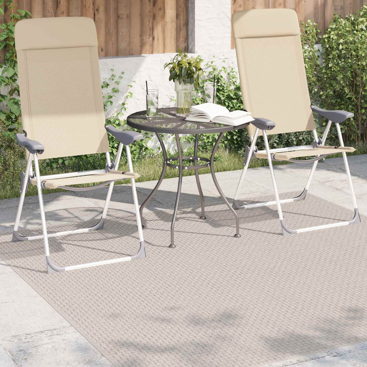 vidaXL Area Rugs Square FARO Cream 120 x 120 cm Polyester 3