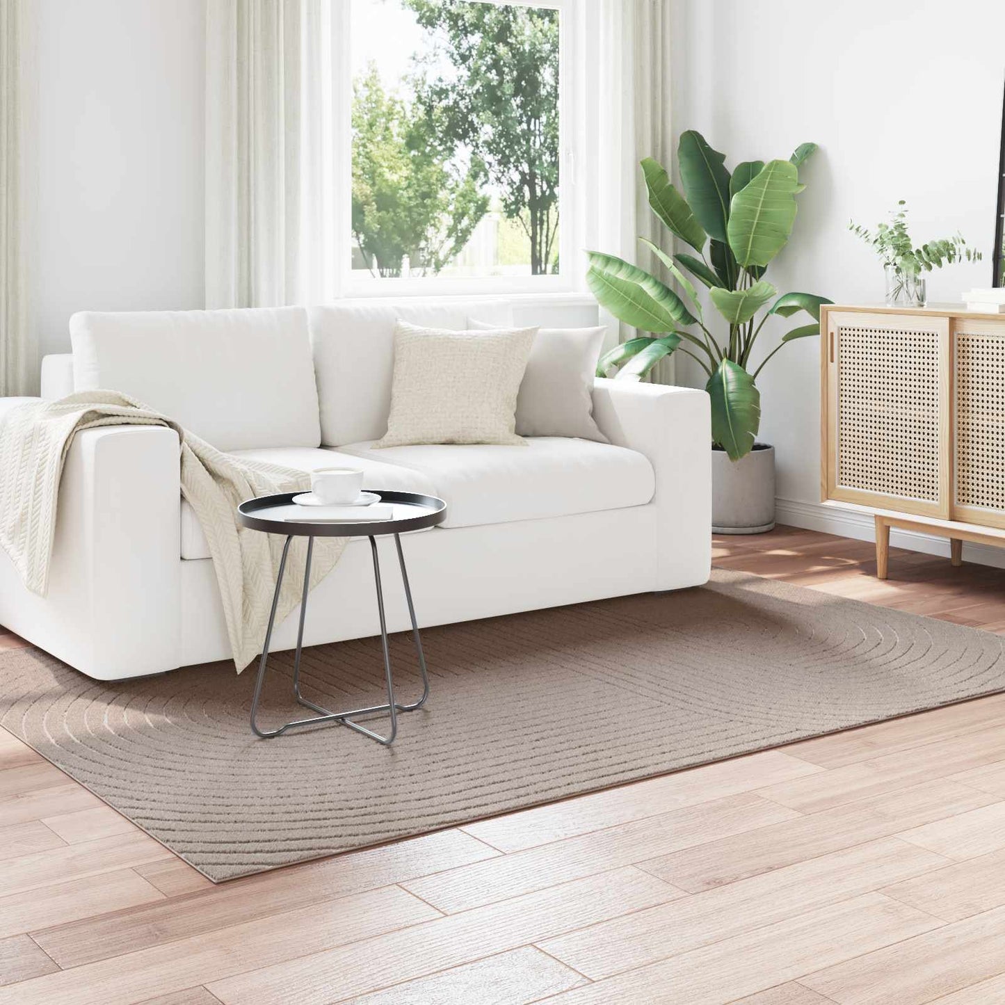 vidaXL Indoor and Outdoor Rug PALMERAS Beige 170 x 120 cm Polyester 1