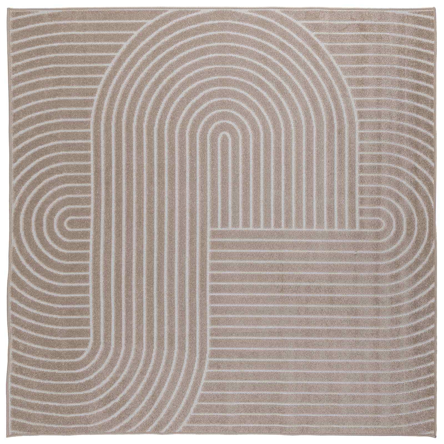 vidaXL Indoor and Outdoor Rug PALMERAS Beige 120 x 120 cm Polyester 2