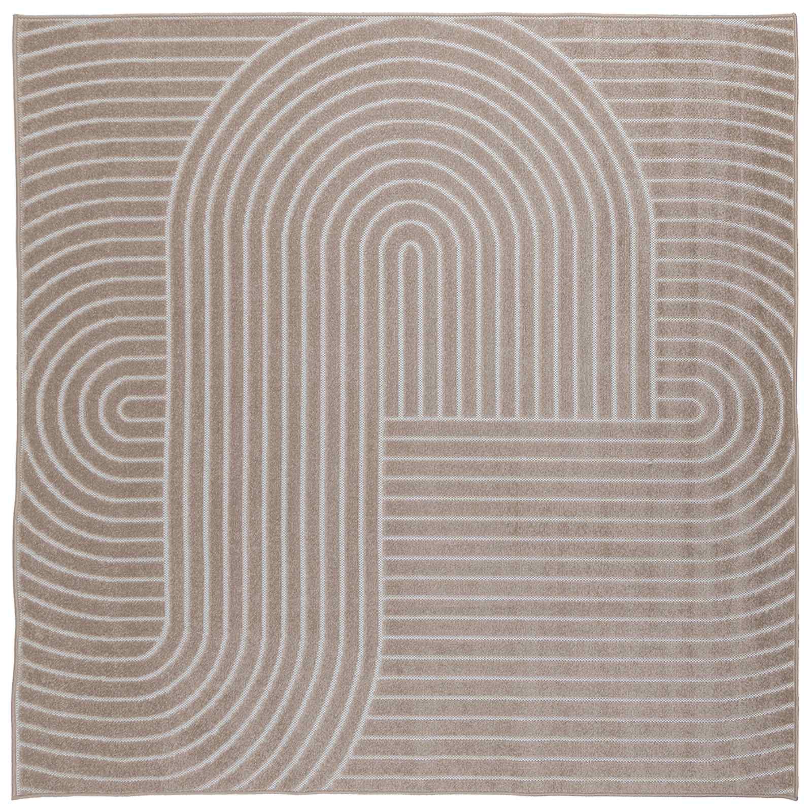 vidaXL Indoor and Outdoor Rug PALMERAS Beige 120 x 120 cm Polyester 2