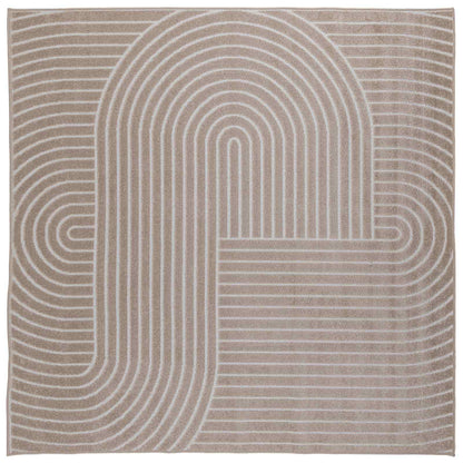 vidaXL Indoor and Outdoor Rug PALMERAS Beige 120 x 120 cm Polyester 2