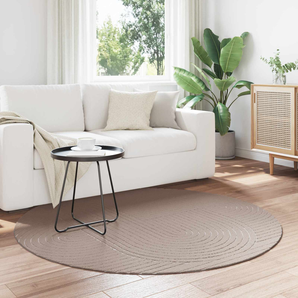 vidaXL Indoor and Outdoor Rug PALMERAS Polyester Zen Sand Beige
