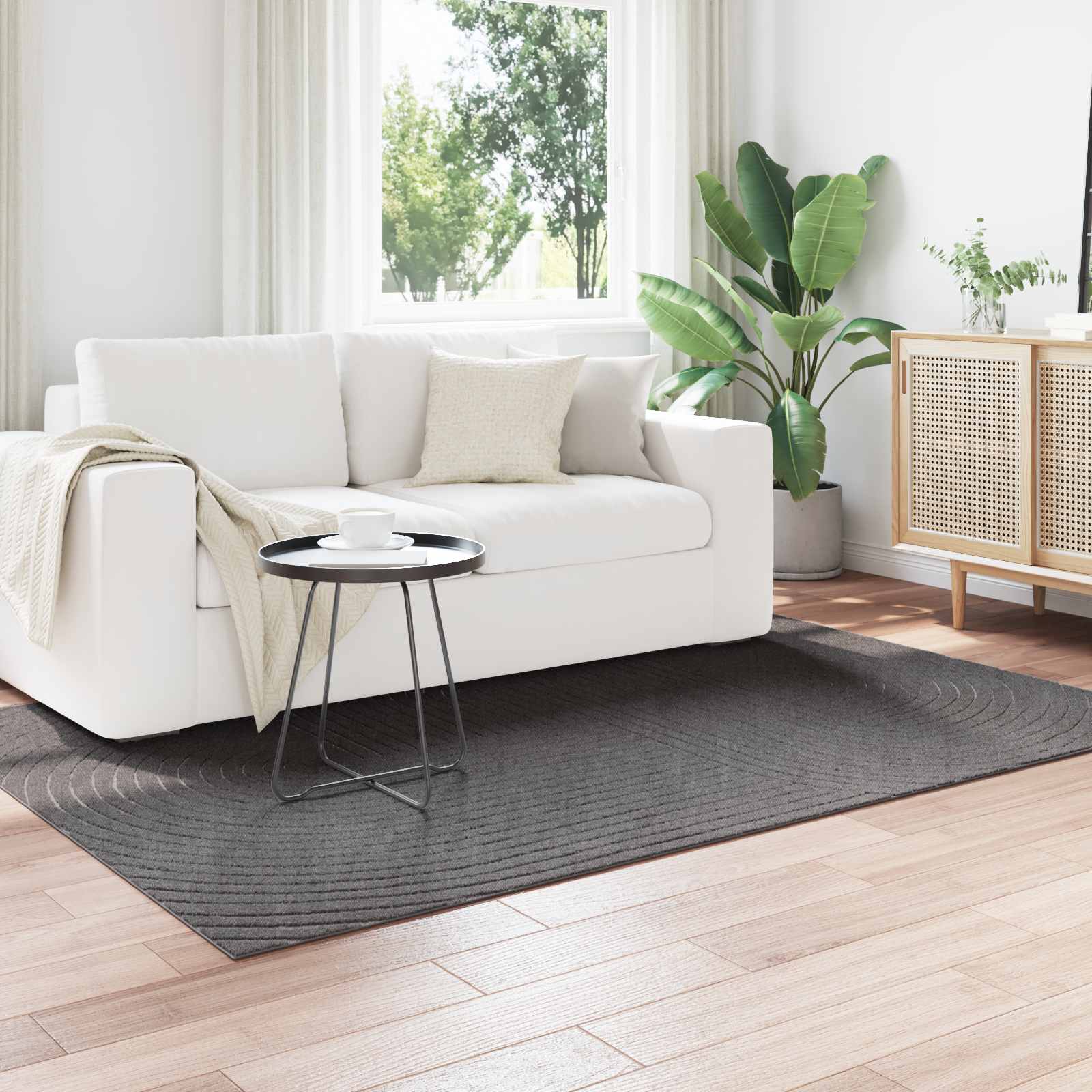 vidaXL Indoor and Outdoor Rug PALMERAS Anthracite 170 x 120 cm 1