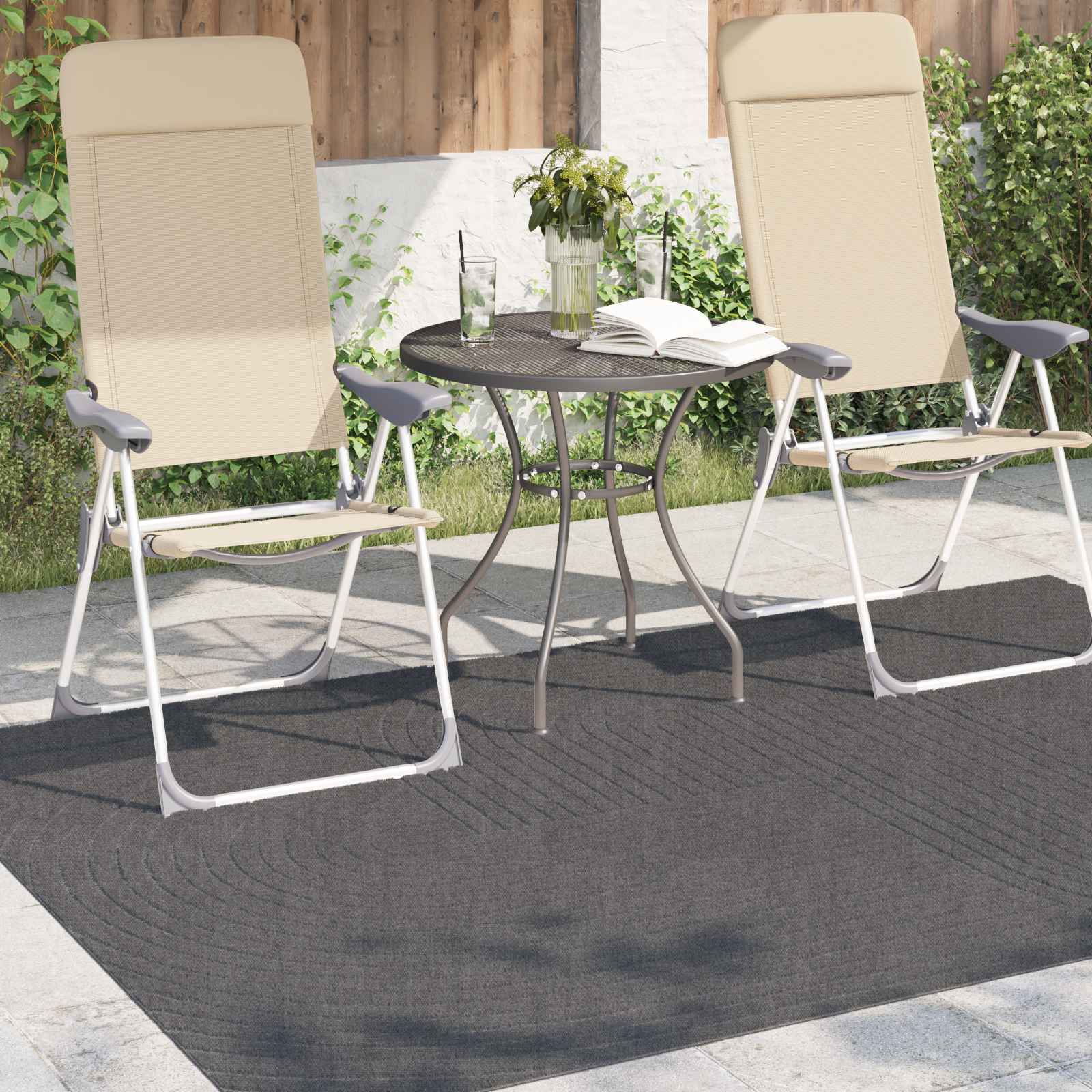 vidaXL Indoor and Outdoor Rug PALMERAS Anthracite 170 x 120 cm 3