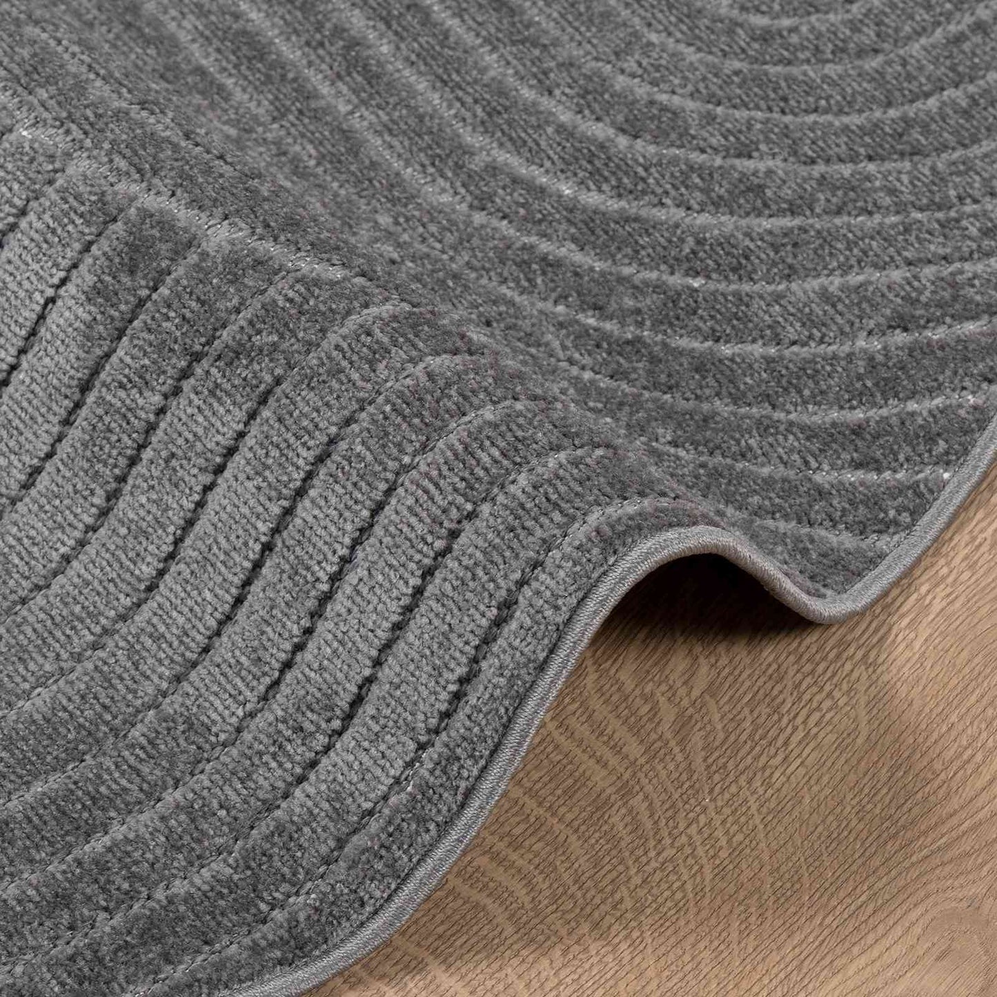 vidaXL Indoor and Outdoor Rug PALMERAS Anthracite Ø 160 CM Polyester 6