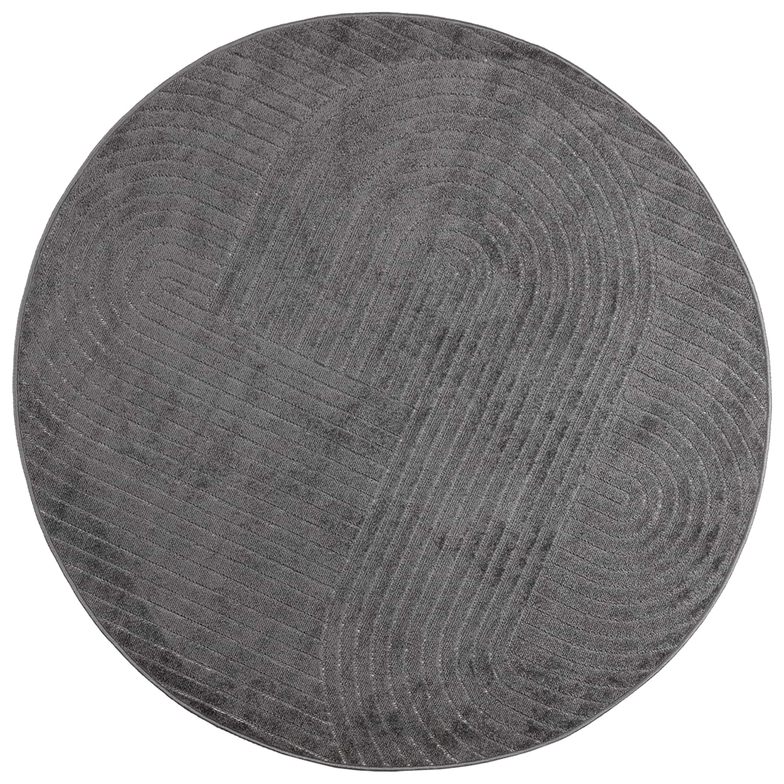 vidaXL Indoor and Outdoor Rug PALMERAS Anthracite Ø 160 CM Polyester 2