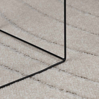vidaXL Indoor and Outdoor Rug PALMERAS Cream Ø 160 CM Polyester 6