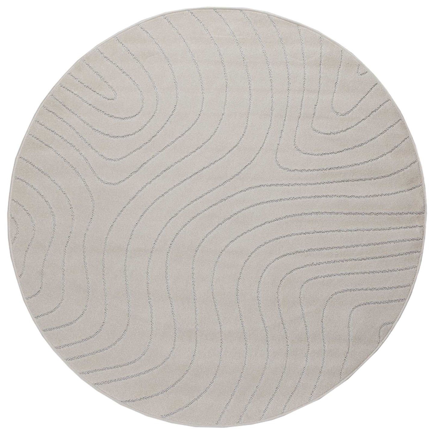 vidaXL Indoor and Outdoor Rug PALMERAS Cream Ø 160 CM Polyester 2
