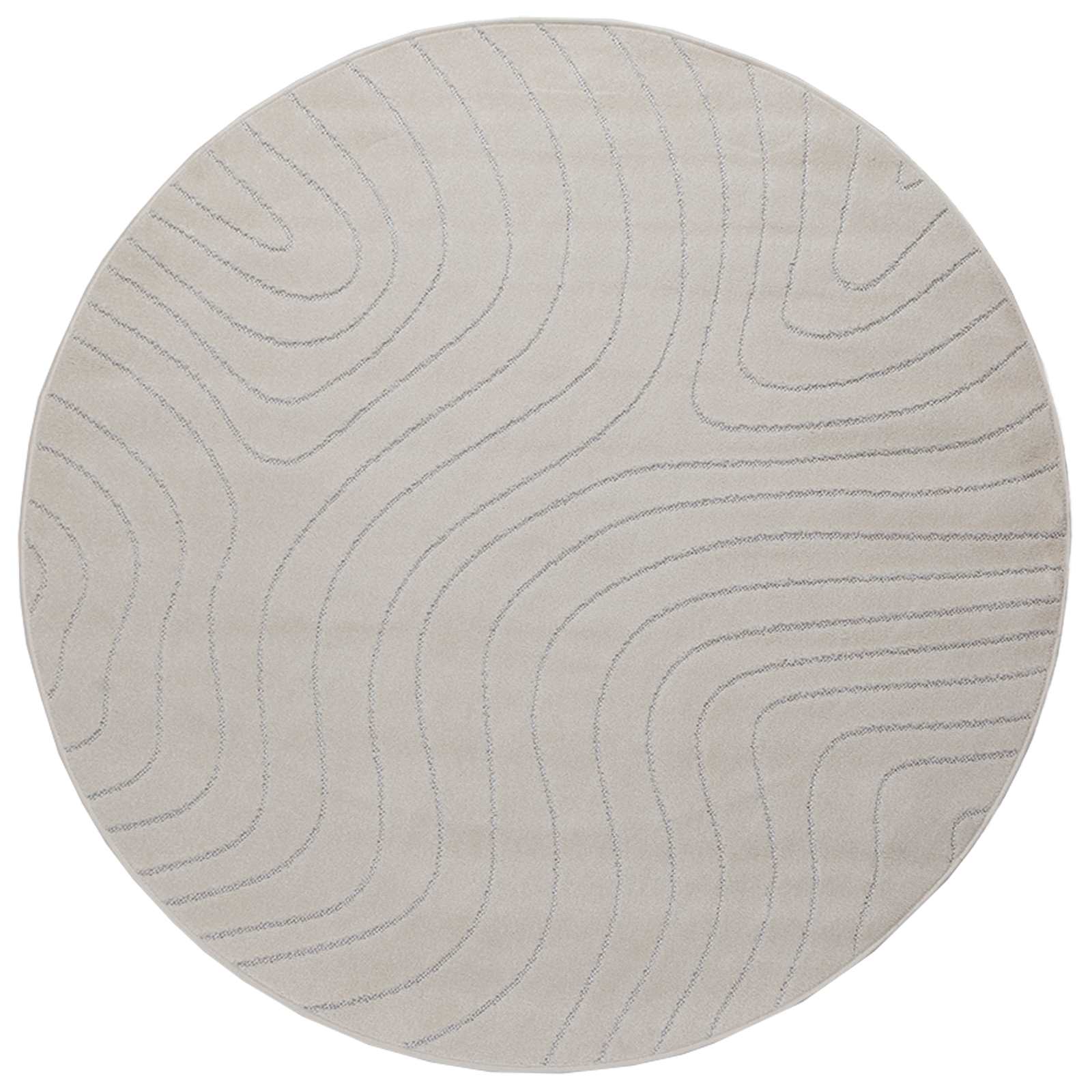 vidaXL Indoor and Outdoor Rug PALMERAS Cream Ø 160 CM Polyester 2
