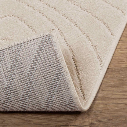 Indoor and Outdoor Rug PALMERAS Polyester Waveform Beige 120 x 170 cm