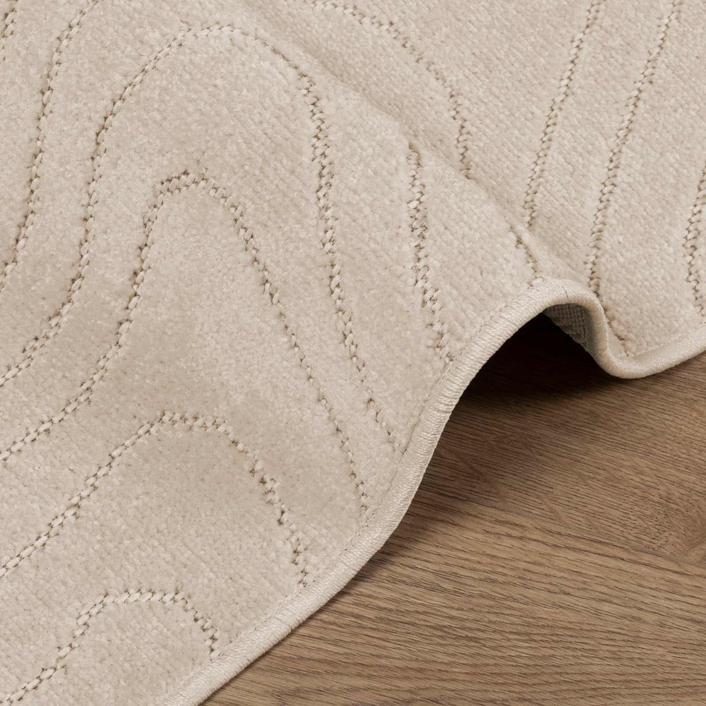 Indoor and Outdoor Rug PALMERAS Polyester Waveform Beige 120 x 170 cm