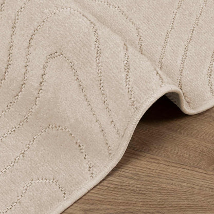 Indoor and Outdoor Rug PALMERAS Polyester Waveform Beige 120 x 170 cm