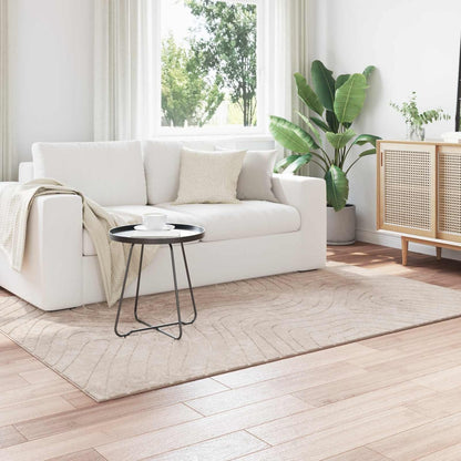 Indoor Outdoor Rug PALMERAS Polyester Waveform Beige