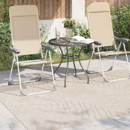 Indoor and Outdoor Rug PALMERAS Polyester Waveform Beige 120 x 170 cm