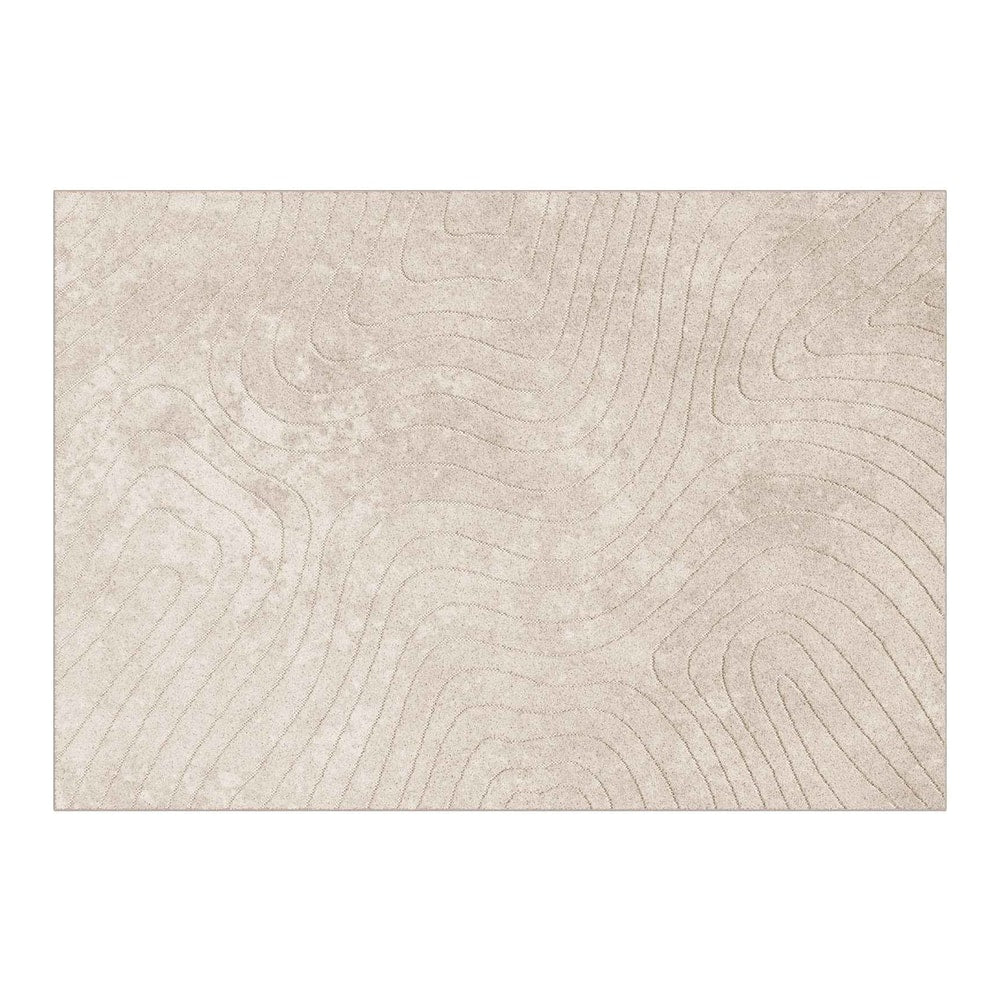 Indoor and Outdoor Rug PALMERAS Polyester Waveform Beige 120 x 170 cm
