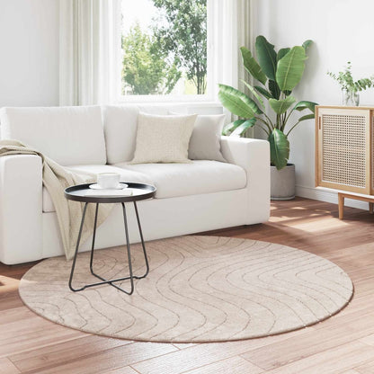 Indoor Outdoor Rug PALMERAS Polyester Waveform Beige