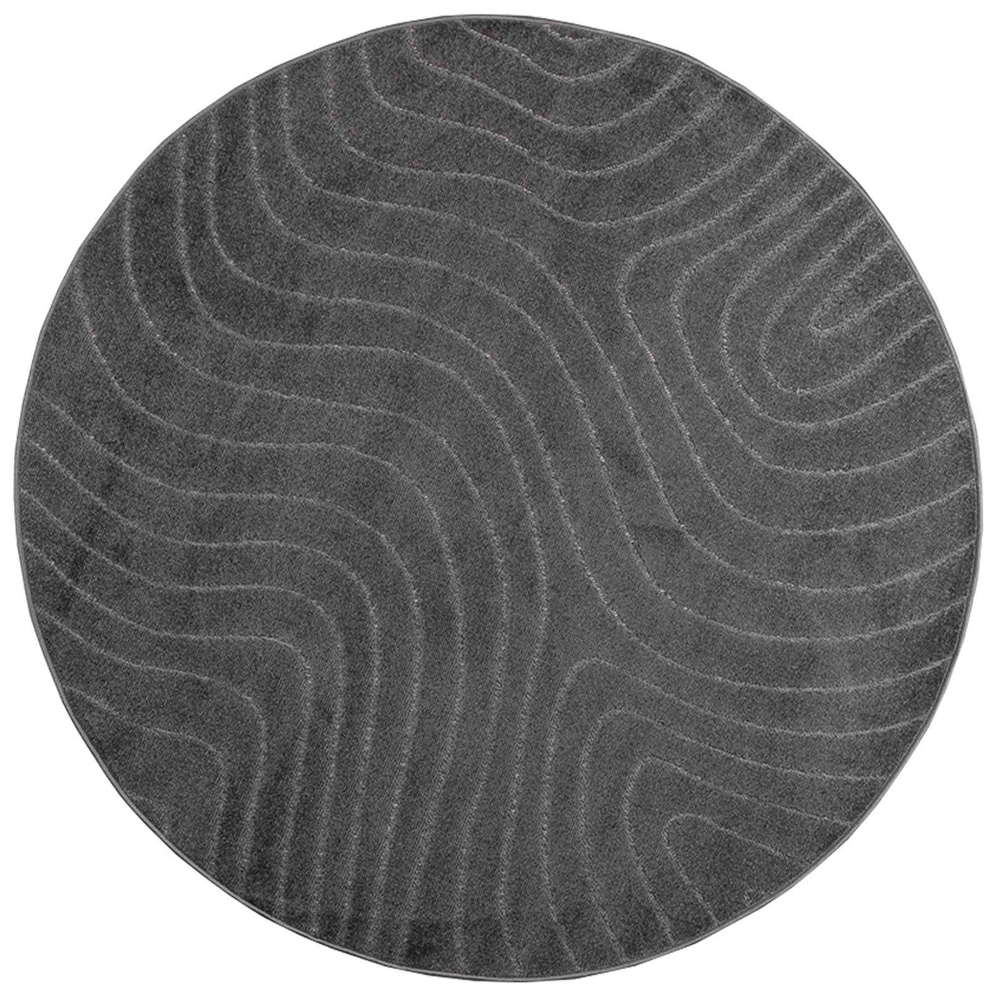 vidaXL Indoor and Outdoor Rug PALMERAS Anthracite Ø 160 CM Polyester 2