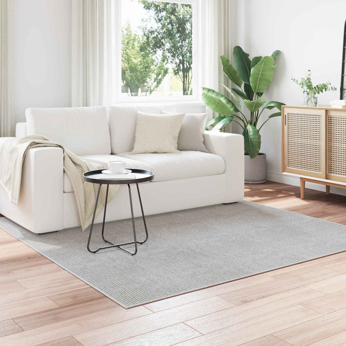 vidaXL Indoor Rug LUGO Polyester Cream