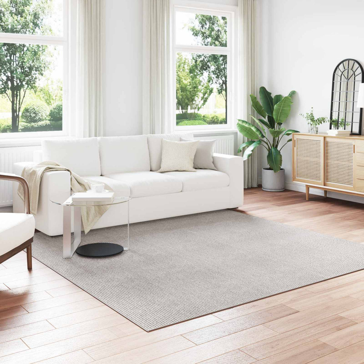 vidaXL Indoor Rug LUGO Polyester Cream