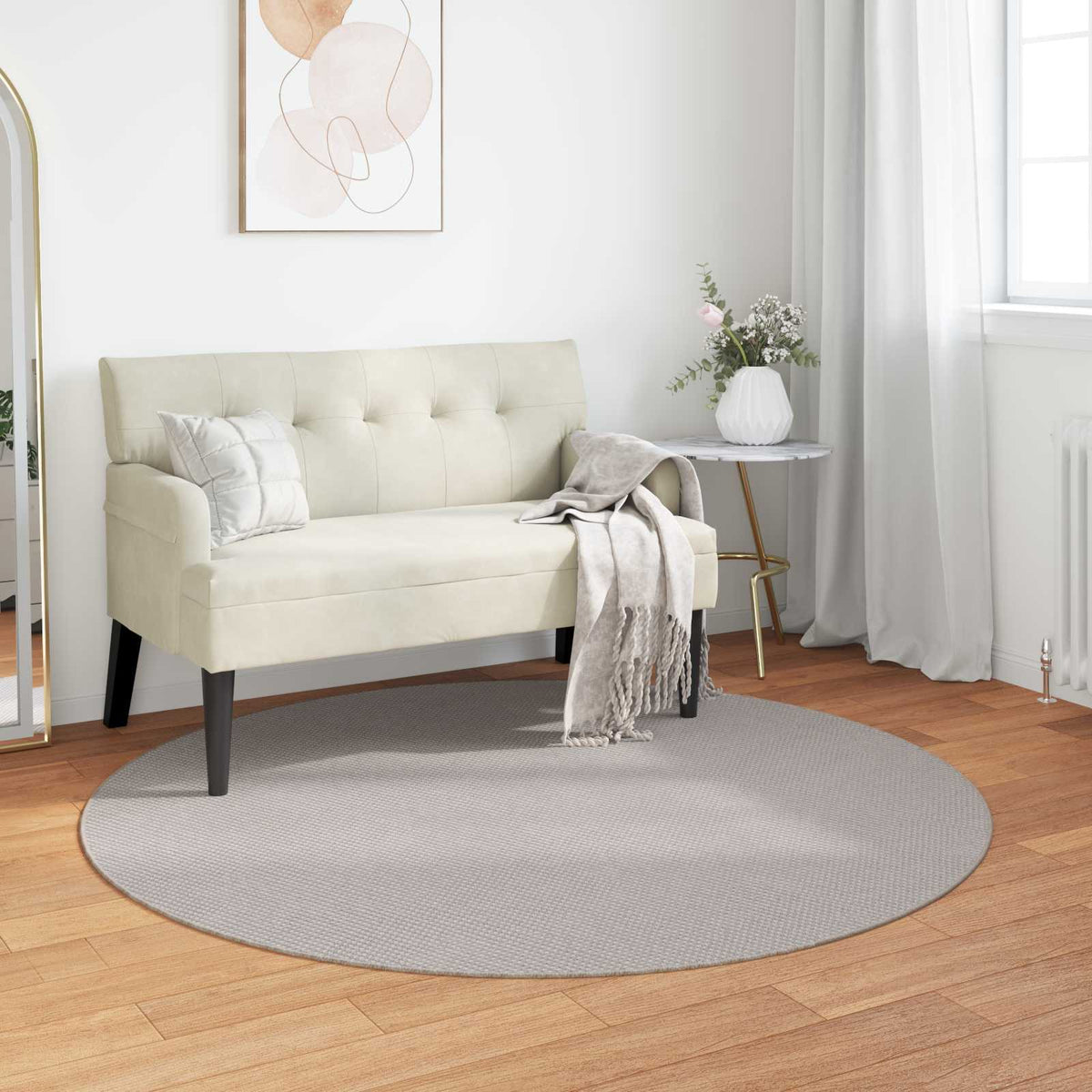 vidaXL Indoor Rug LUGO Polyester Cream