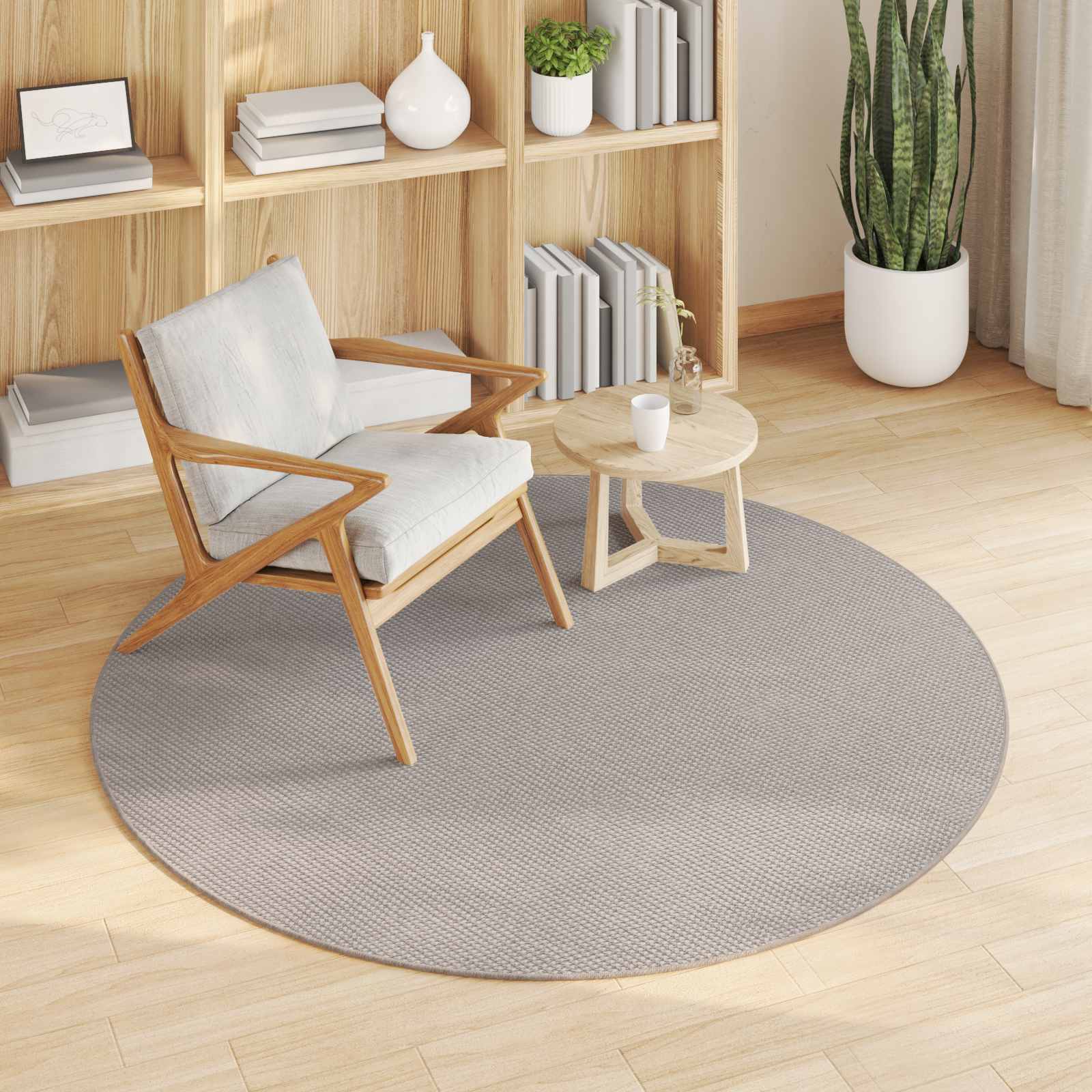 vidaXL Indoor Rug LUGO Taupe Ø 160 CM Polyester 3
