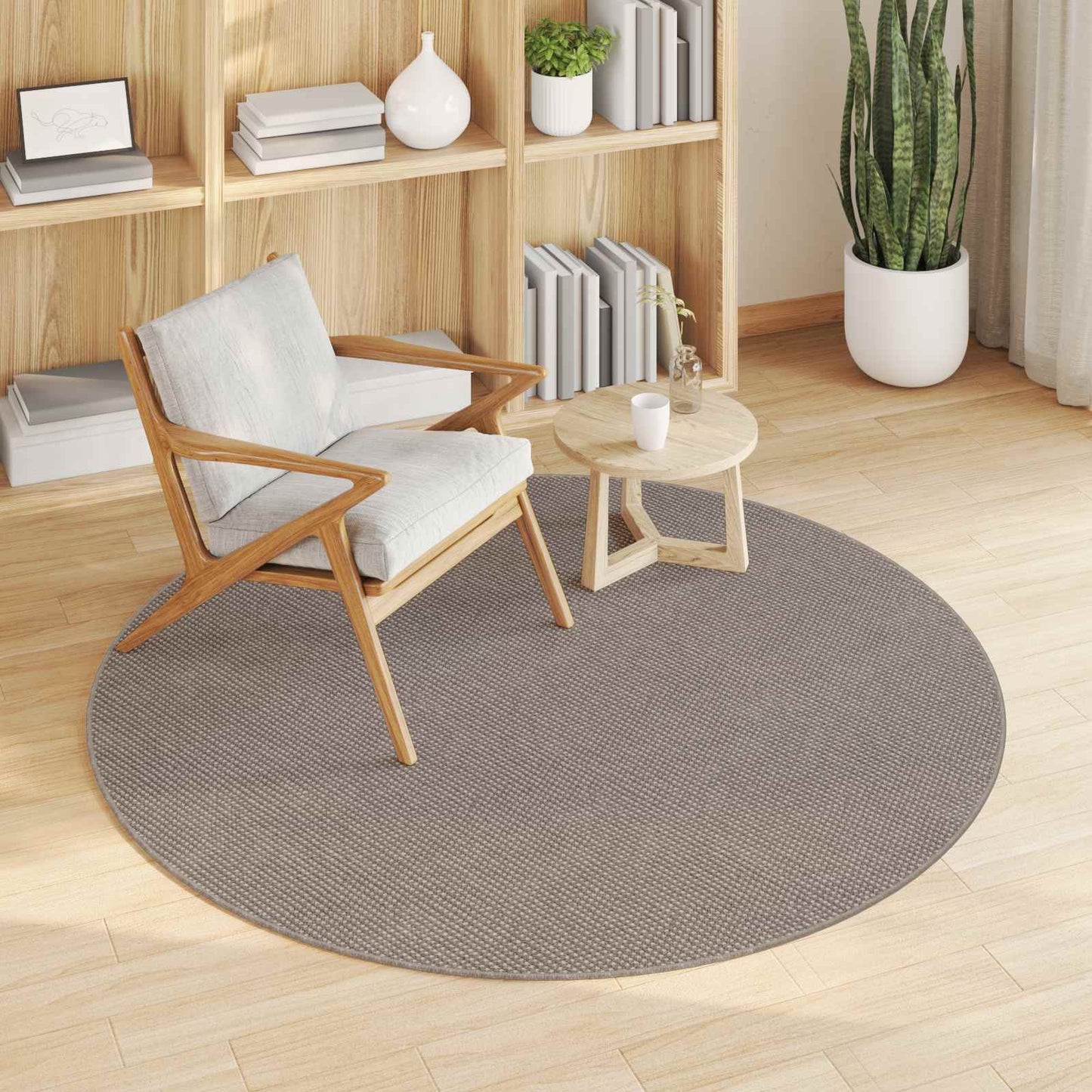 vidaXL Indoor Rug LUGO Cream and Taupe Ø 160 CM Polyester 3