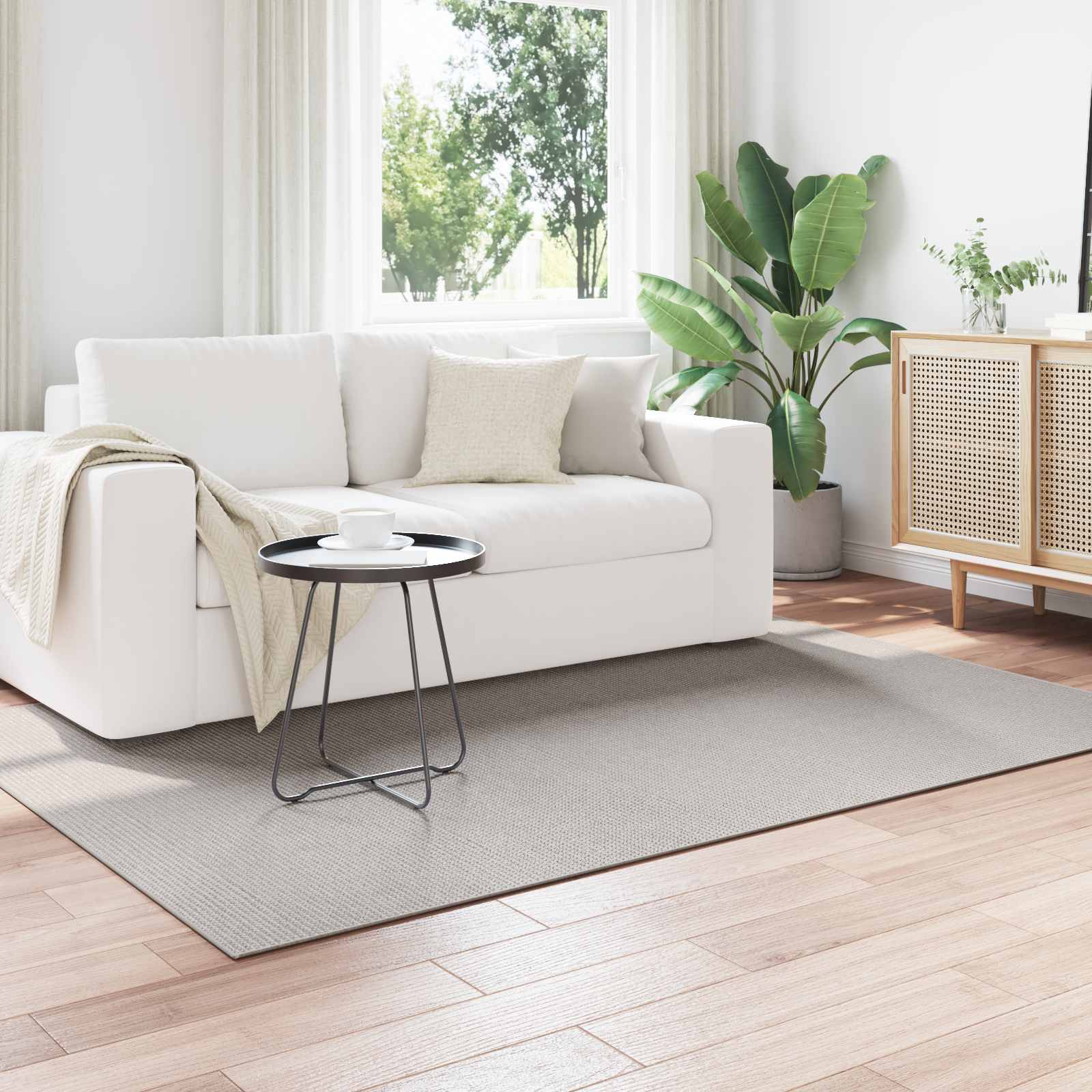 vidaXL Indoor Rug LUGO Cream and Grey 120 x 170 cm Polyester 1