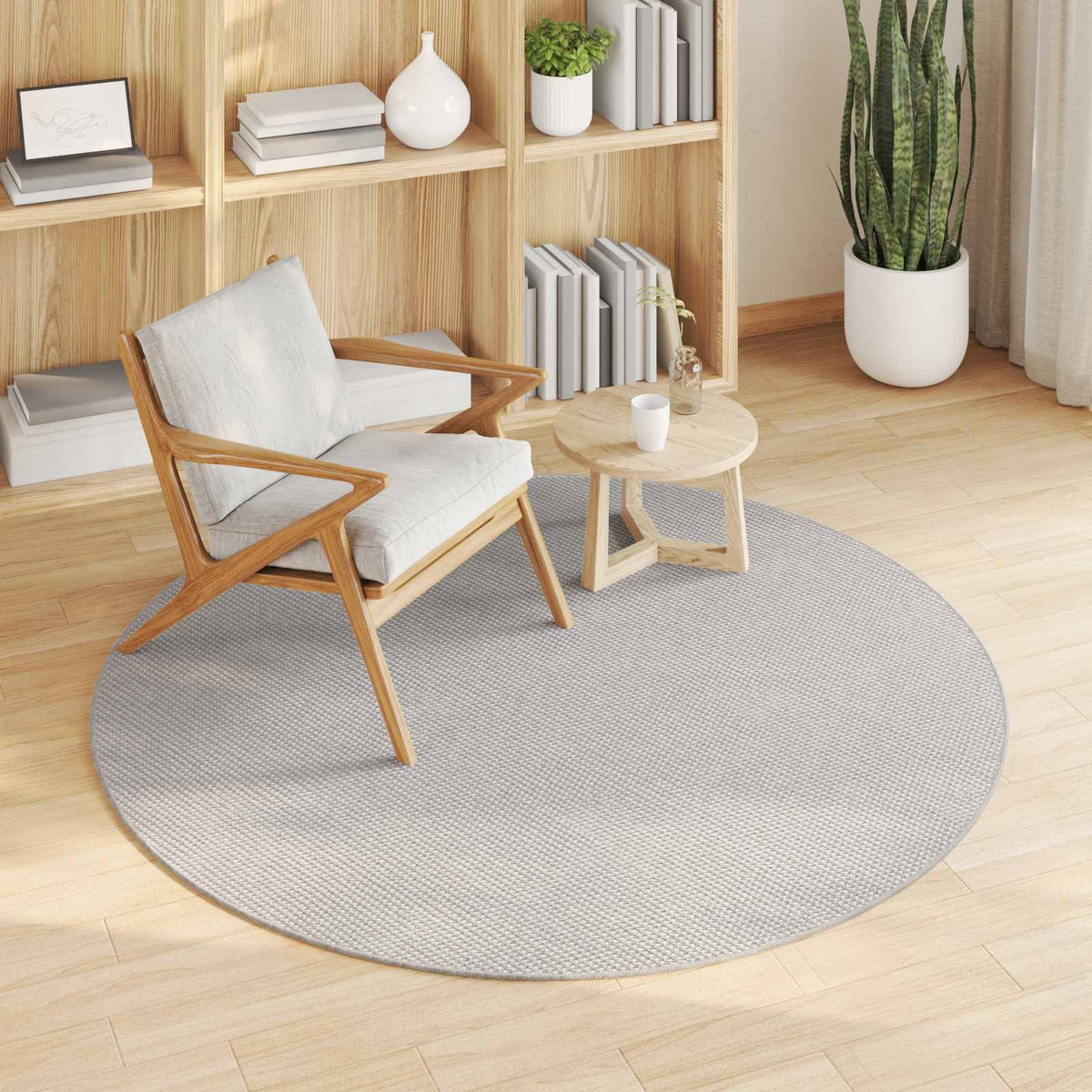 vidaXL Indoor Rug LUGO Cream and Grey Ø 160 CM Polyester 3