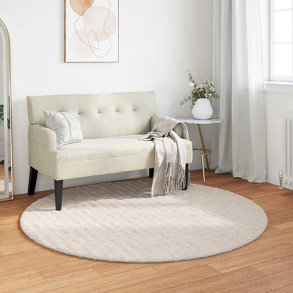 vidaXL Area Rugs Round SIROLO Beige Ø 160 CM Polyester 1