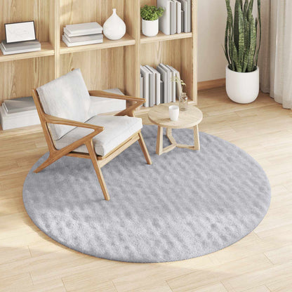 vidaXL Area Rugs Round SIROLO Grey Ø 160 CM Polyester 3