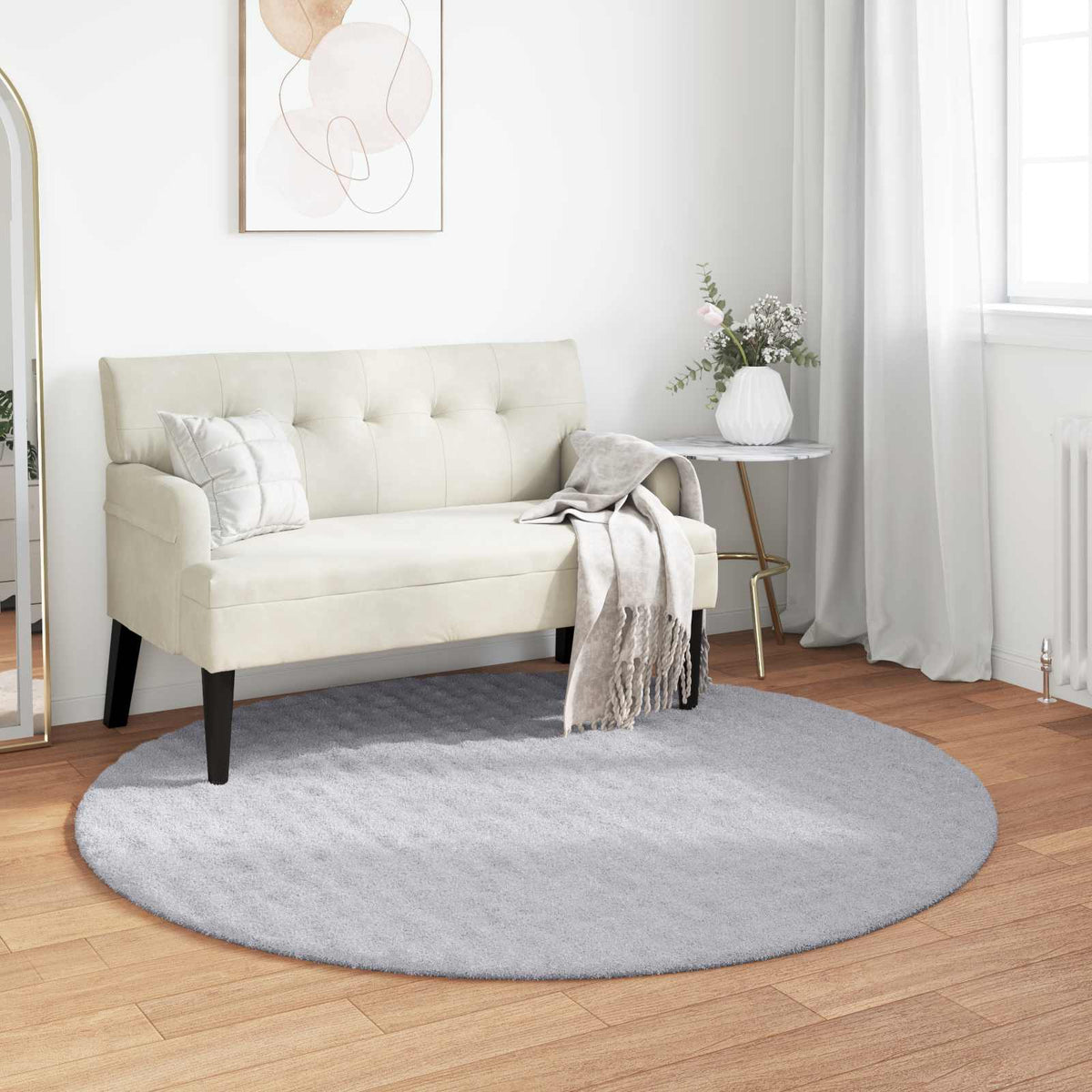 vidaXL Indoor Rug SIROLO Polyester Medium Pile Grey