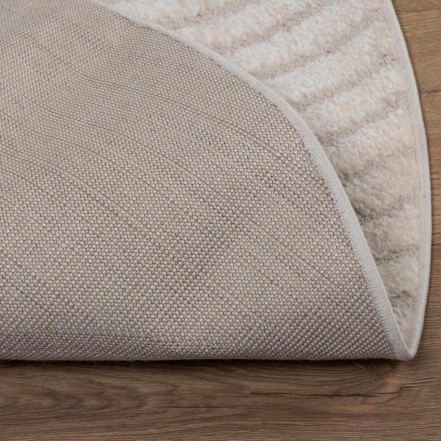 vidaXL Indoor Rug GALATI Cream Ø 160 CM Polyester 4