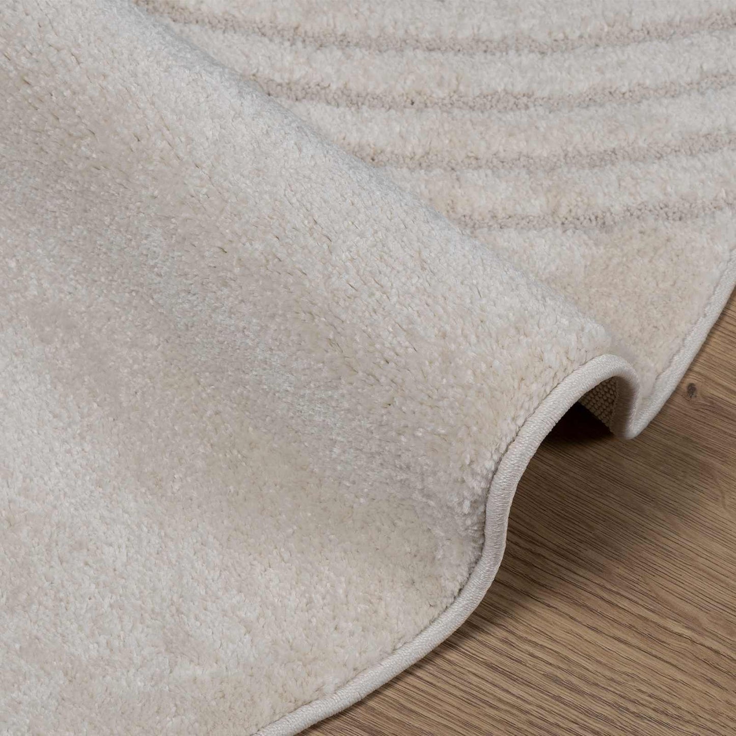 vidaXL Indoor Rug GALATI Cream Ø 160 CM Polyester 5