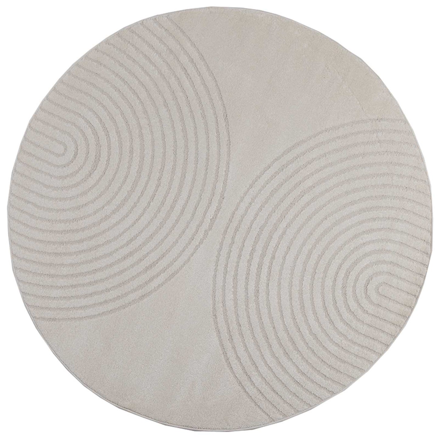 vidaXL Indoor Rug GALATI Cream Ø 160 CM Polyester 2