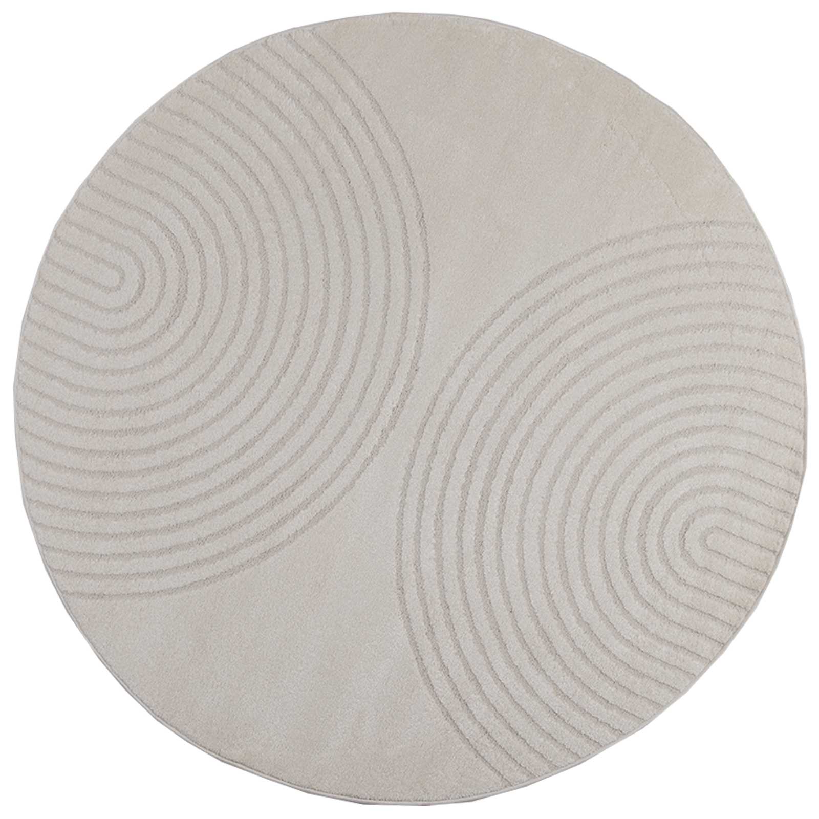 vidaXL Indoor Rug GALATI Cream Ø 160 CM Polyester 2