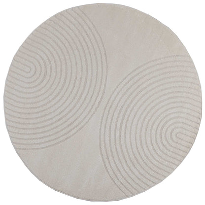 vidaXL Indoor Rug GALATI Cream Ø 160 CM Polyester 2