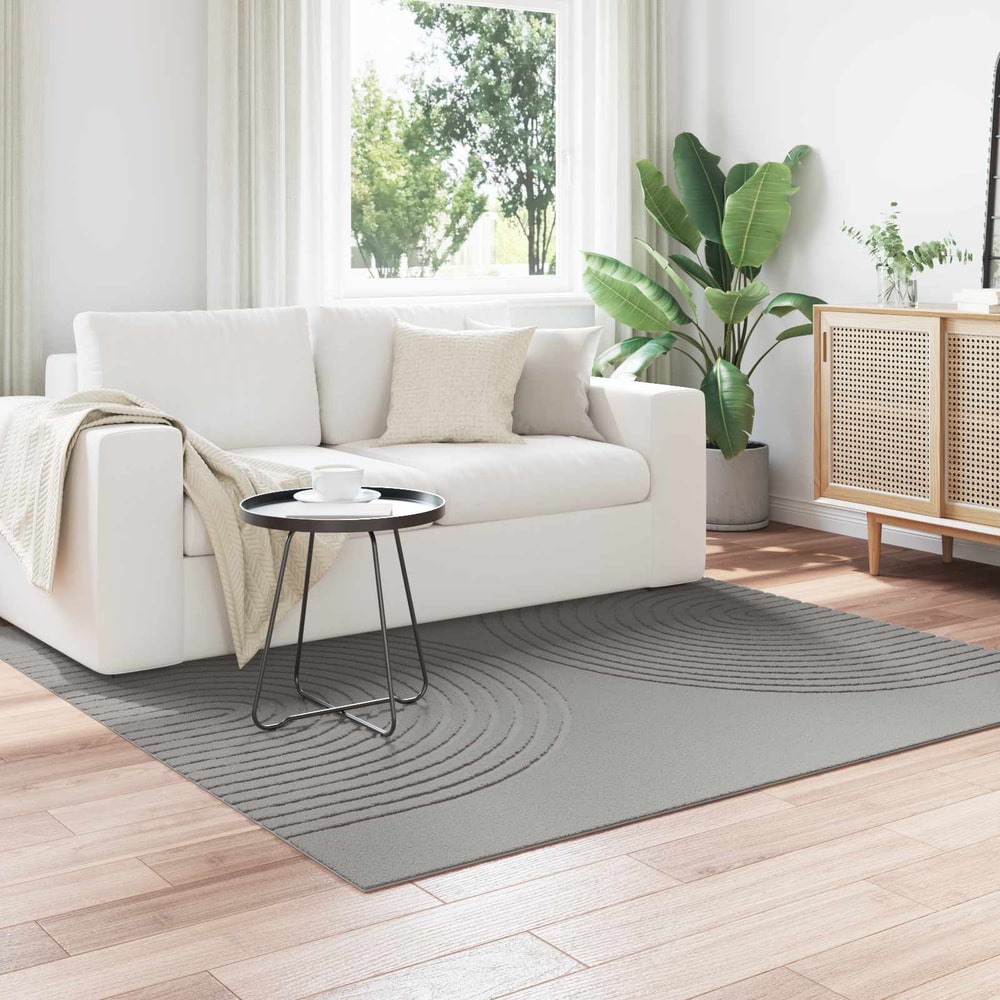 Indoor Rug GALATI Polyester Medium Pile Grey 200 x 200 cm