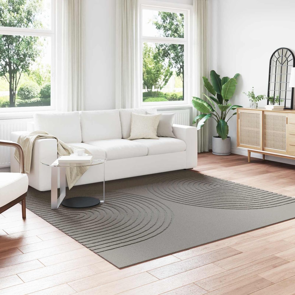 Indoor Rug GALATI Polyester Medium Pile Grey 240 x 240 cm