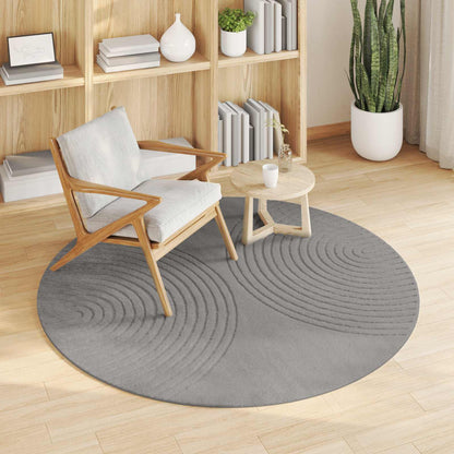 vidaXL Indoor Rug GALATI Grey Ø 160 CM Polyester 3