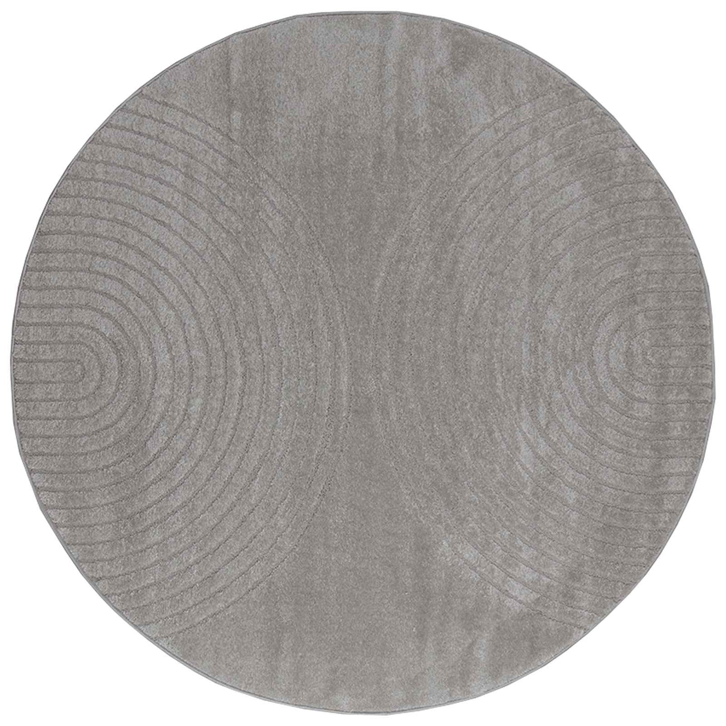 vidaXL Indoor Rug GALATI Grey Ø 160 CM Polyester 2