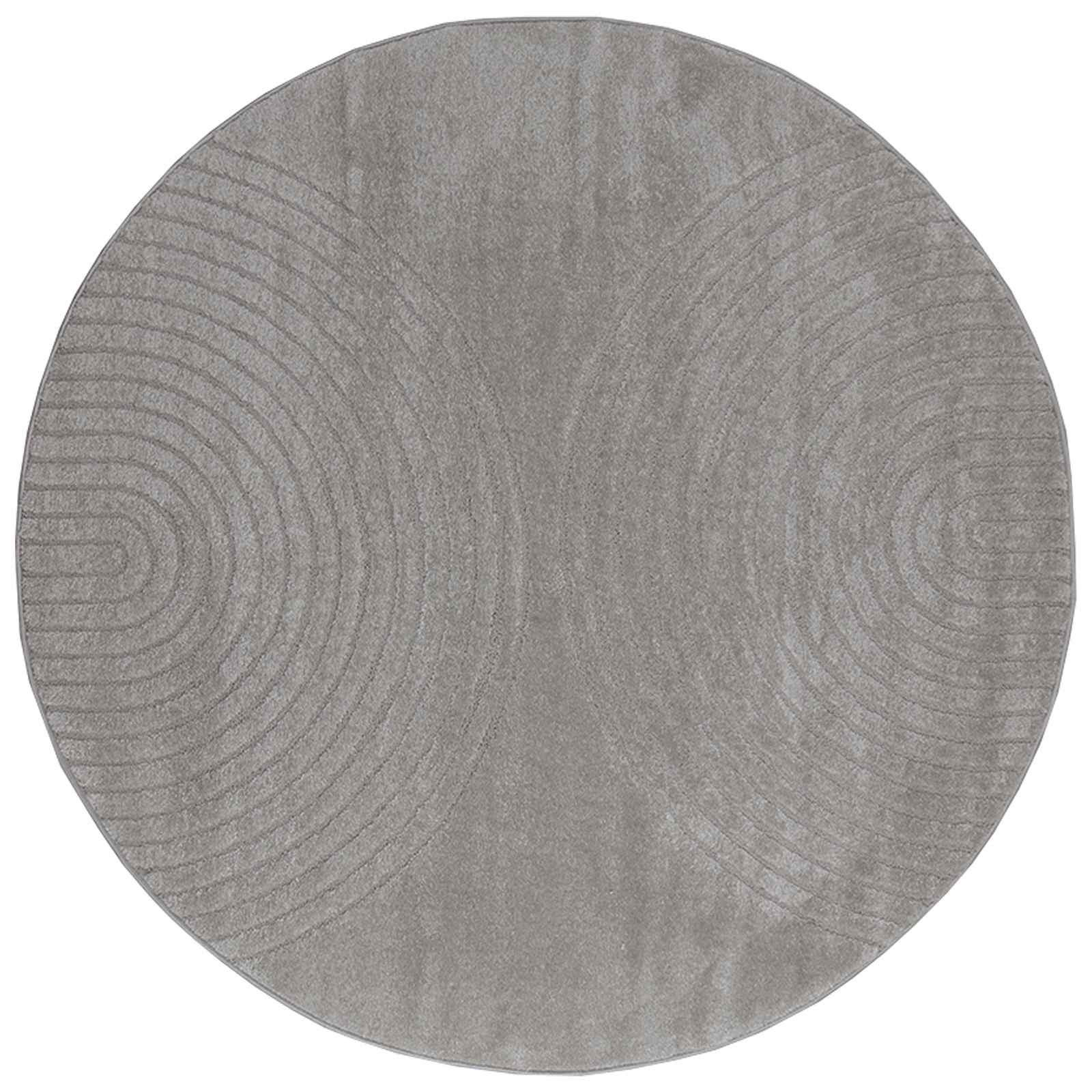 vidaXL Indoor Rug GALATI Grey Ø 160 CM Polyester 2