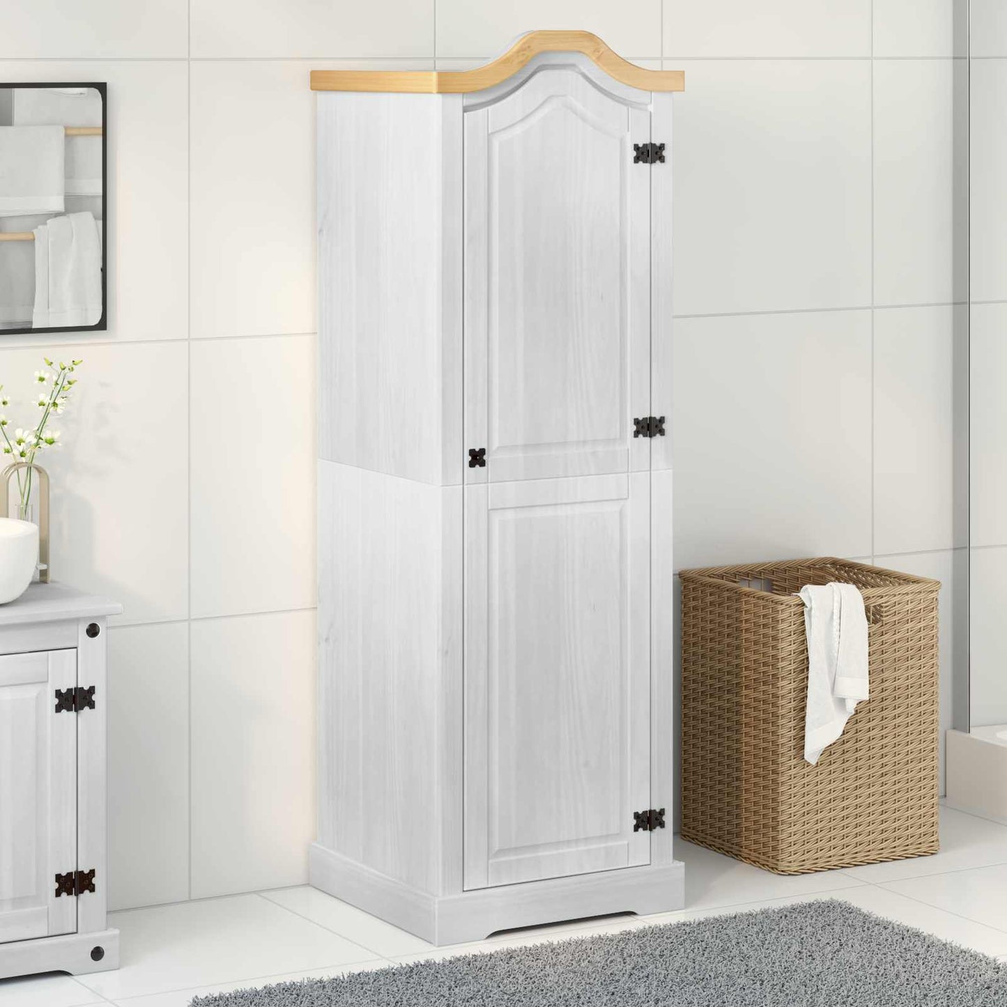 vidaXL Wardrobes White 55 x 52 x 170 cm Solid Pine Wood 1