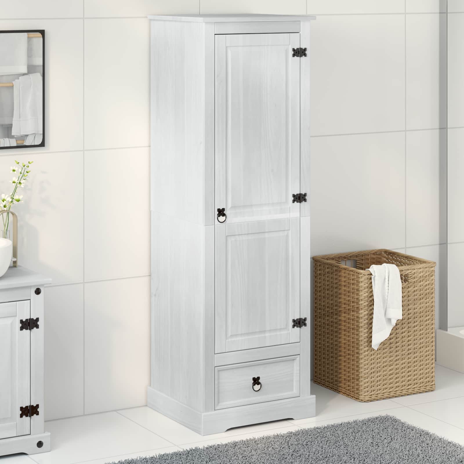 vidaXL Wardrobes White 55 x 50 x 170 cm Solid Pine Wood 1