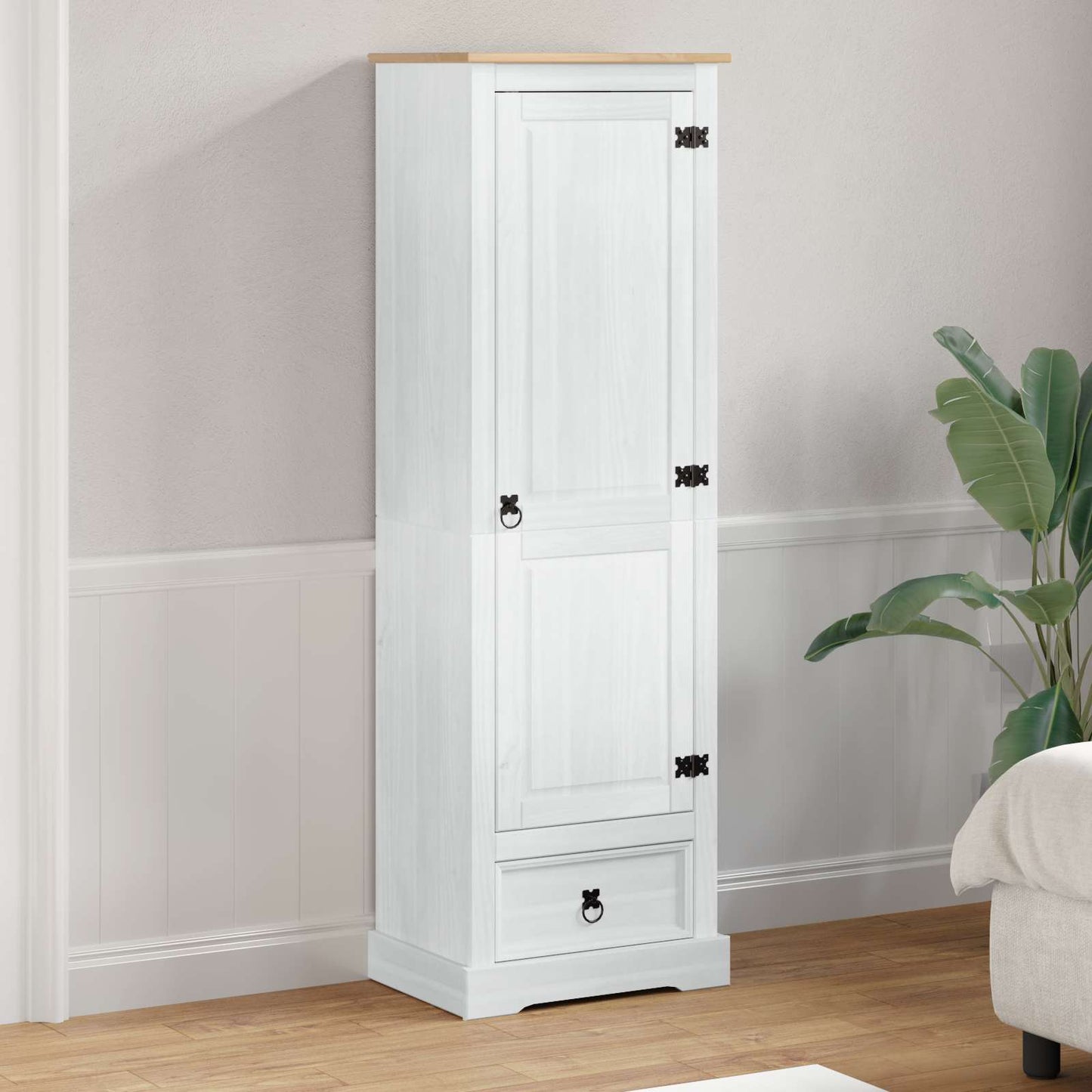vidaXL Wardrobes White 55 x 38 x 170 cm Solid Pine Wood 1