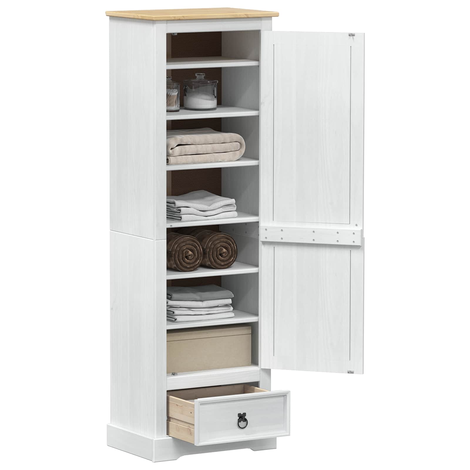 vidaXL Wardrobes White 55 x 38 x 170 cm Solid Pine Wood 3