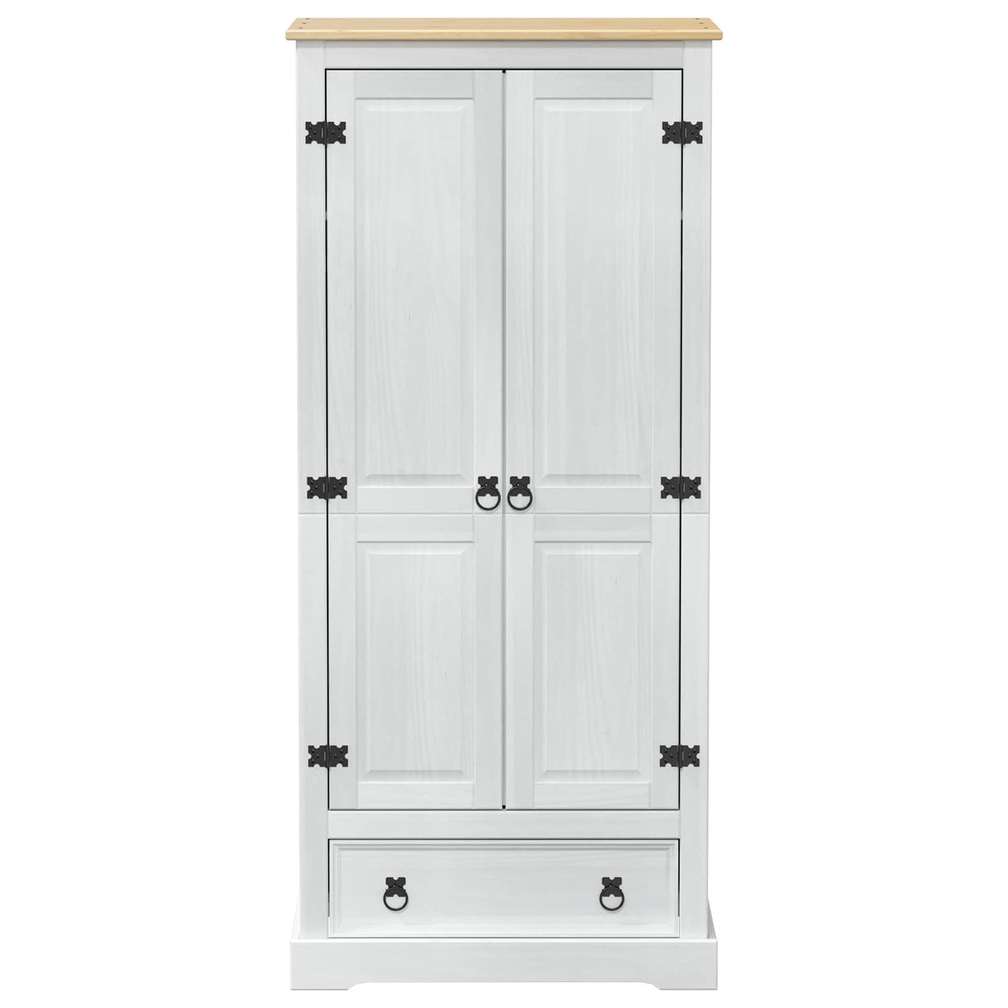 vidaXL Wardrobes with Drawer White 76 x 50 x 170 cm Solid Pine Wood 4