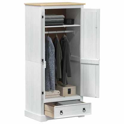 vidaXL Wardrobes with Drawer White 76 x 50 x 170 cm Solid Pine Wood 3