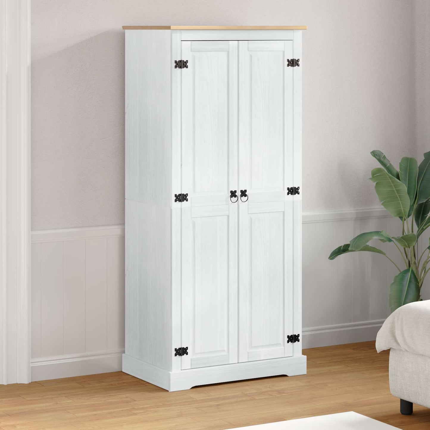 vidaXL Wardrobes White 76 x 50 x 170 cm Solid Pine Wood 1
