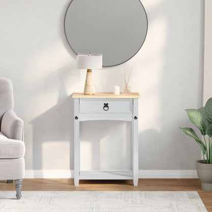 vidaXL Console table White 55 x 35 x 73 cm Solid Pine Wood 1