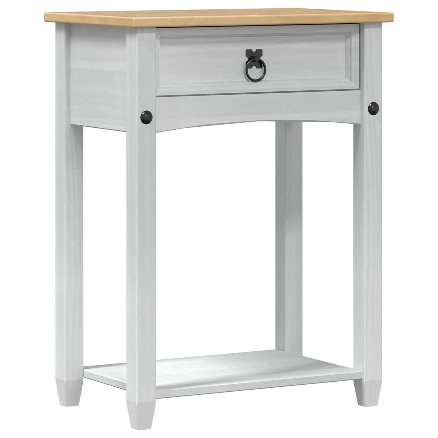 vidaXL Console table White 55 x 35 x 73 cm Solid Pine Wood 2